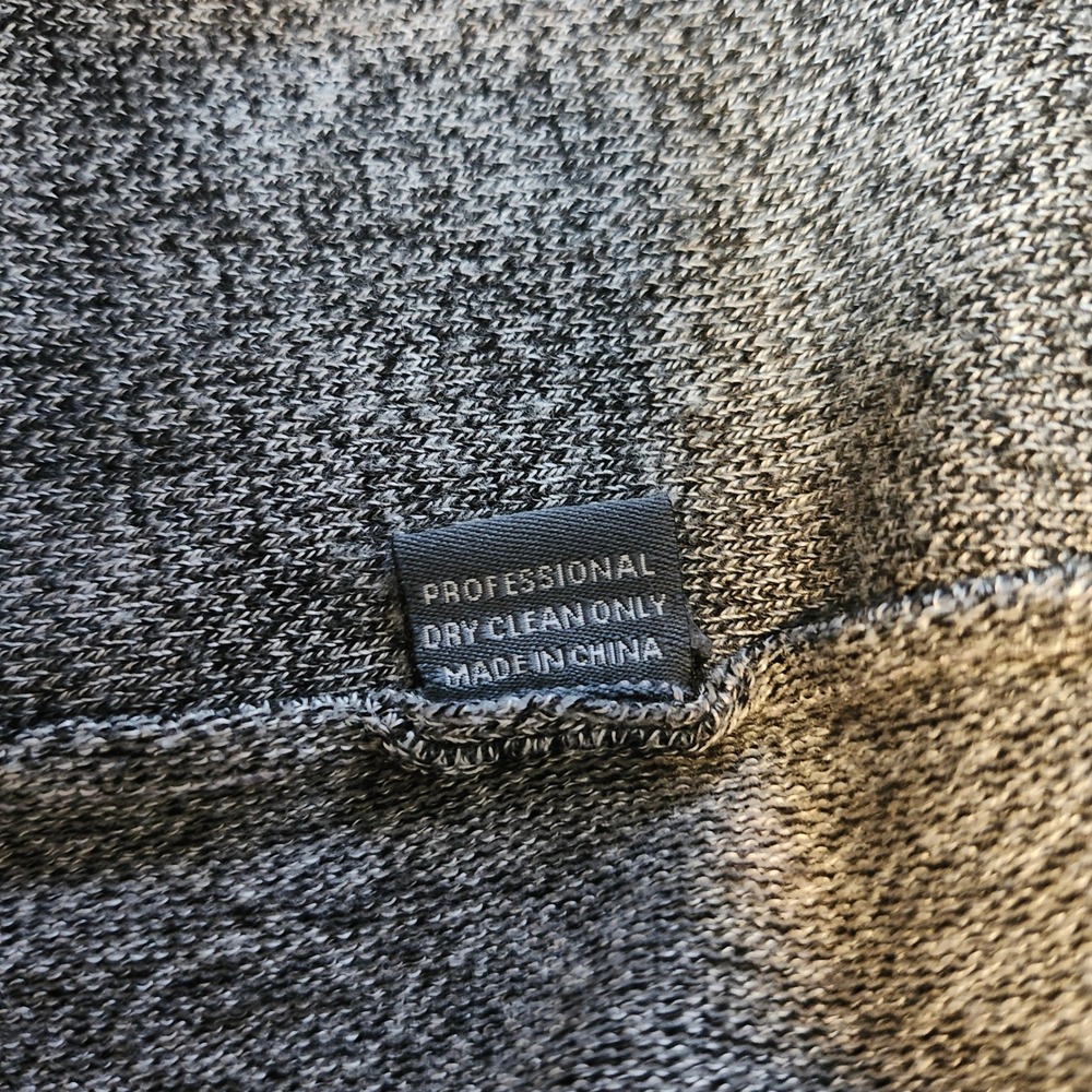 Silver Silk Textured Marled Gray Mock Neck Zip Up Cardigan Sweater Linen Mens XL - Picture 5 of 5